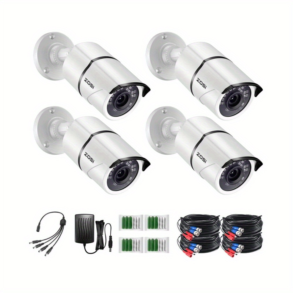 

Zosi 4pack Home 2mp 1080p Tvi Home Outdoor Indoor Security Outdoor 120ft Ir Night Vision