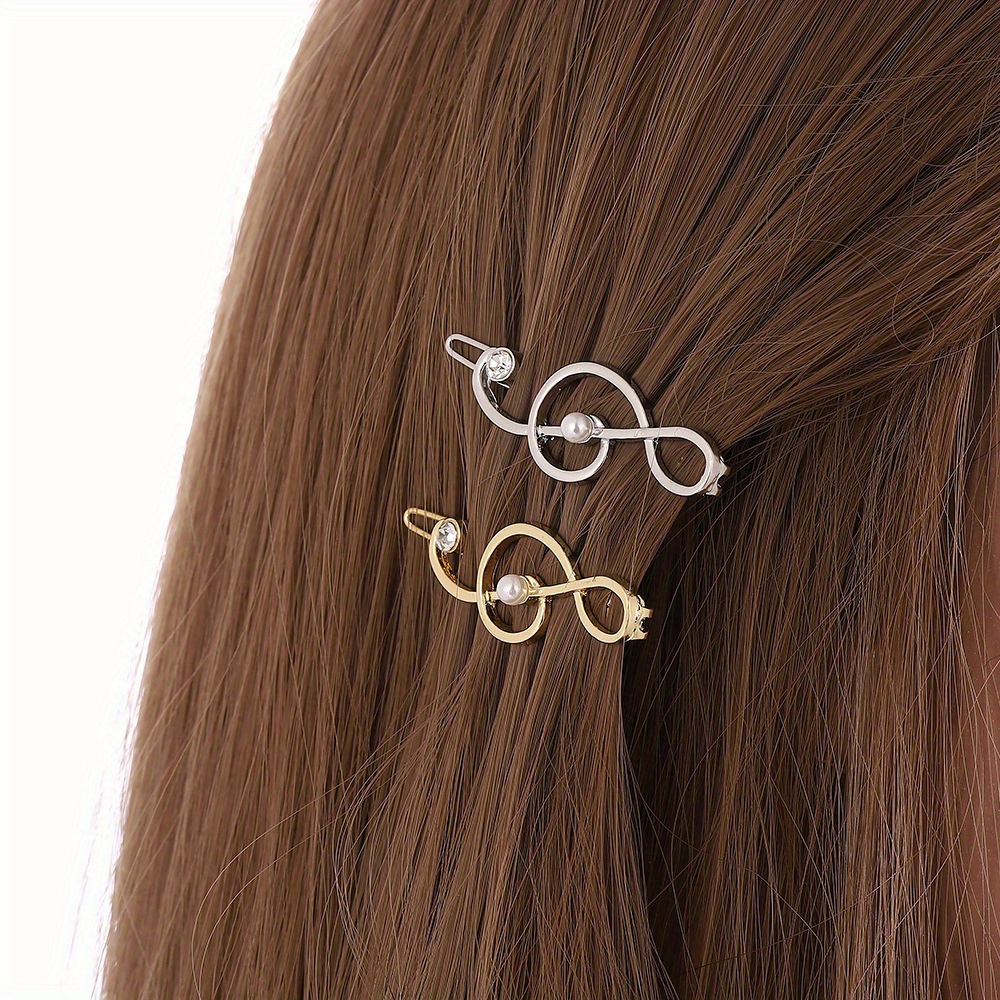 

Minimalist Alloy Musical Note Hair Clip, Solid Color, Single Individual Oblong Shape, Fashion Hair Accessory For Age 14+