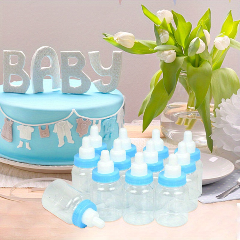 

12-pack Plastic Baby Shower Favor Bottles - Baby Pacifier Candy Boxes For Gender Reveal, Baptism, Birthday Party Decorations