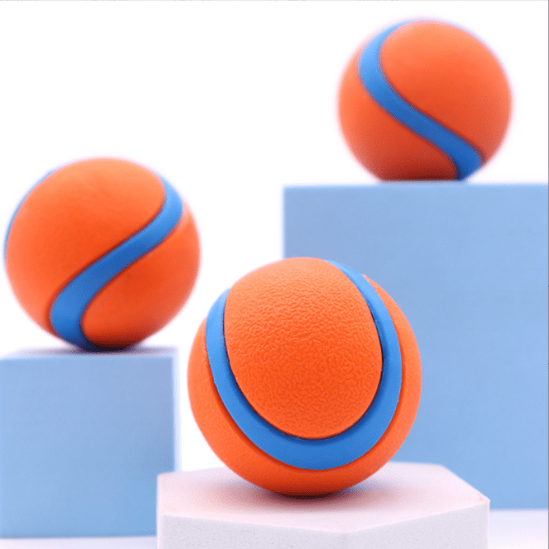 

Rubber Dog Ball - Chew Resistant Solid Bouncy Pet Toy For Fetch & Training - No Battery Required