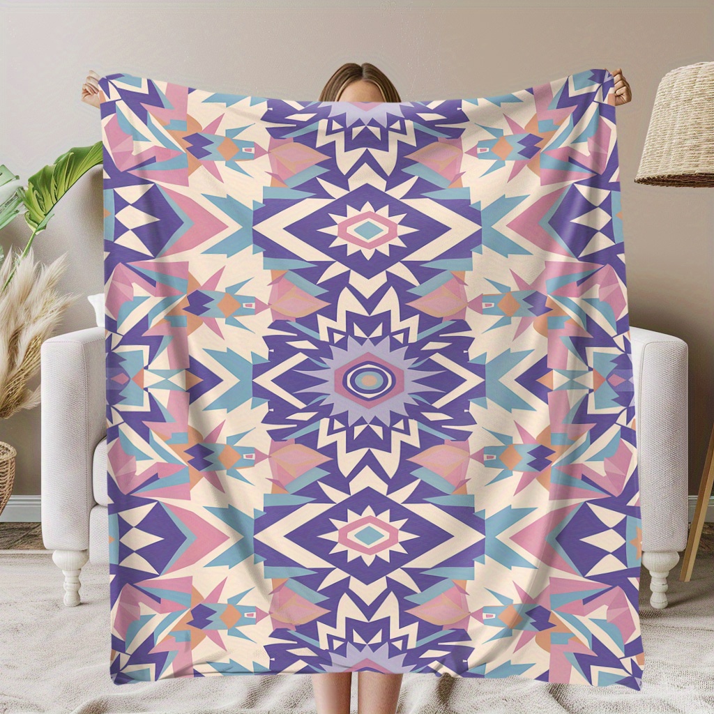 

Aztec-inspired Flannel Throw Blanket - , Camping, Travel & Home Decor | Ideal Gift , Family &