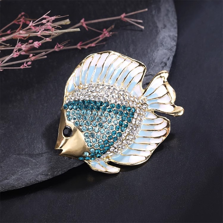 elegant ocean blue   brooch a   and versatile accessory for coats and sweaters womens novelty button and brooch details 2