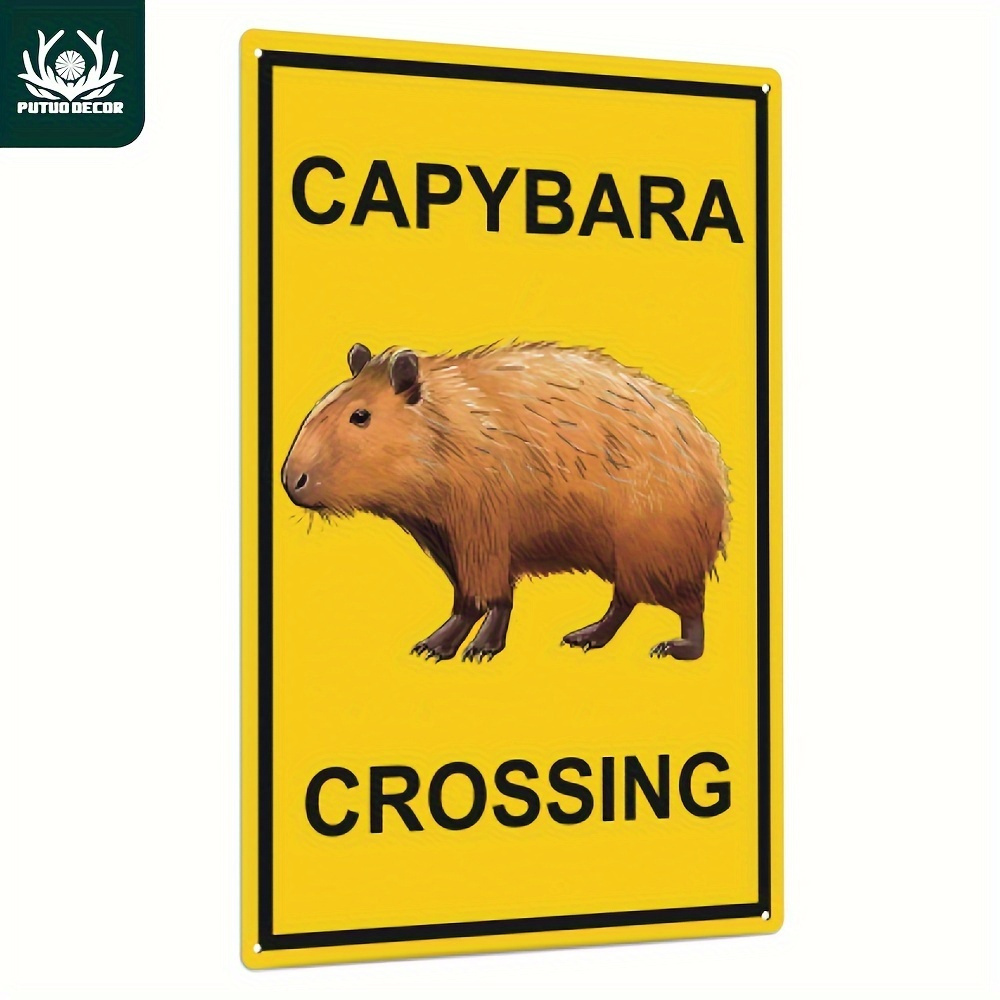 

Putuo Decor, 1 Piece Capybara Metal Sign, Vintage Tin Wall Art Poster For Home Garden Farmhouse Decoration, 7.8 X 11.8 Inches