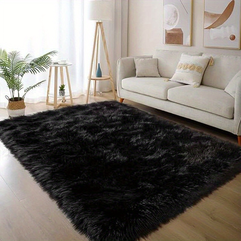 

Large Modern Area Rugs For Bedroom Living Room 4x6 Feet Black Rug Thickened Indoor Carpets Minimalist Rug Soft Non-slip And Machine-washable