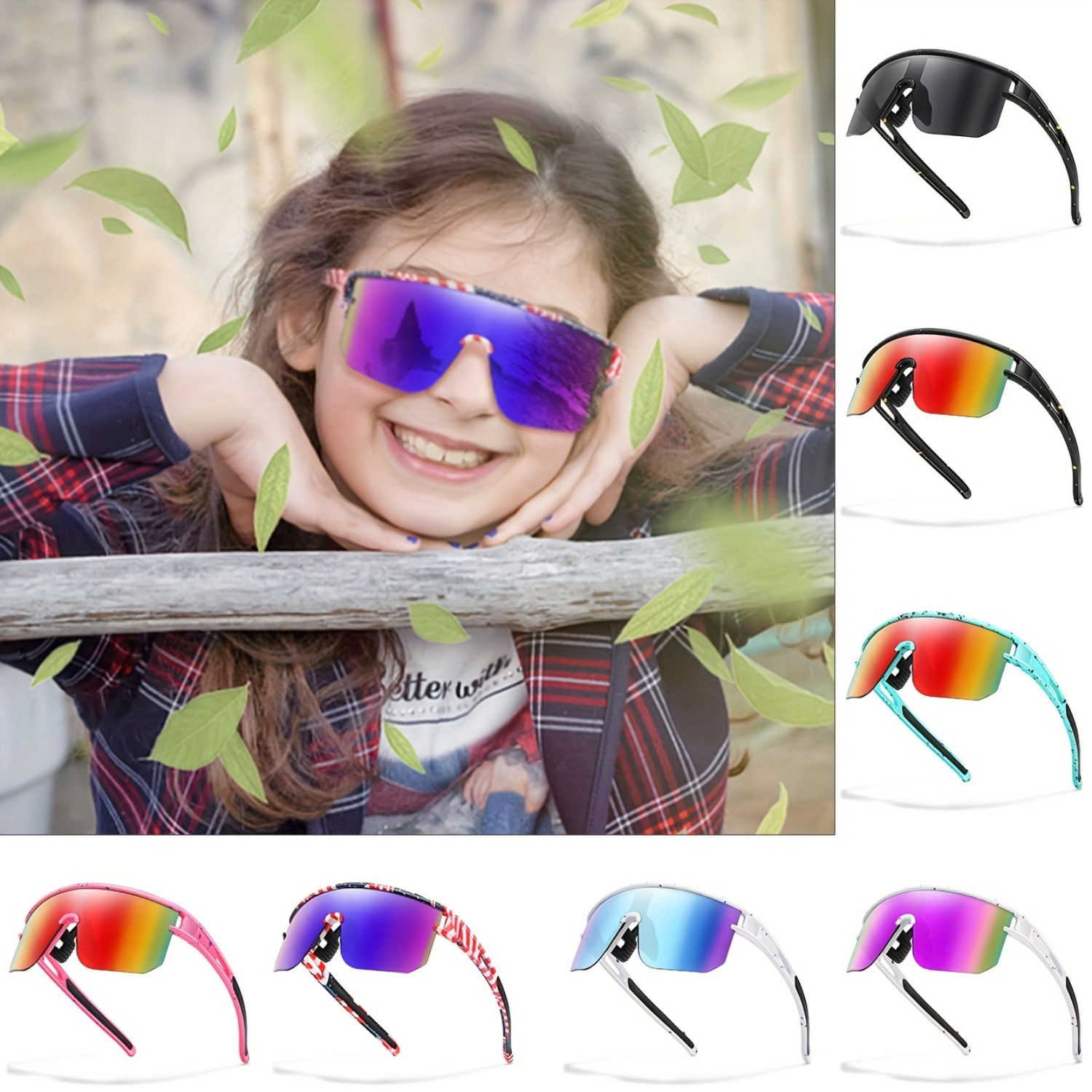 

1pc/2pcs/3pcs Boys And Girls Fashion Trendy Glasses, Festival Gift, Trendy Glasses For Running, Cycling, Tennis, Baseball, Party