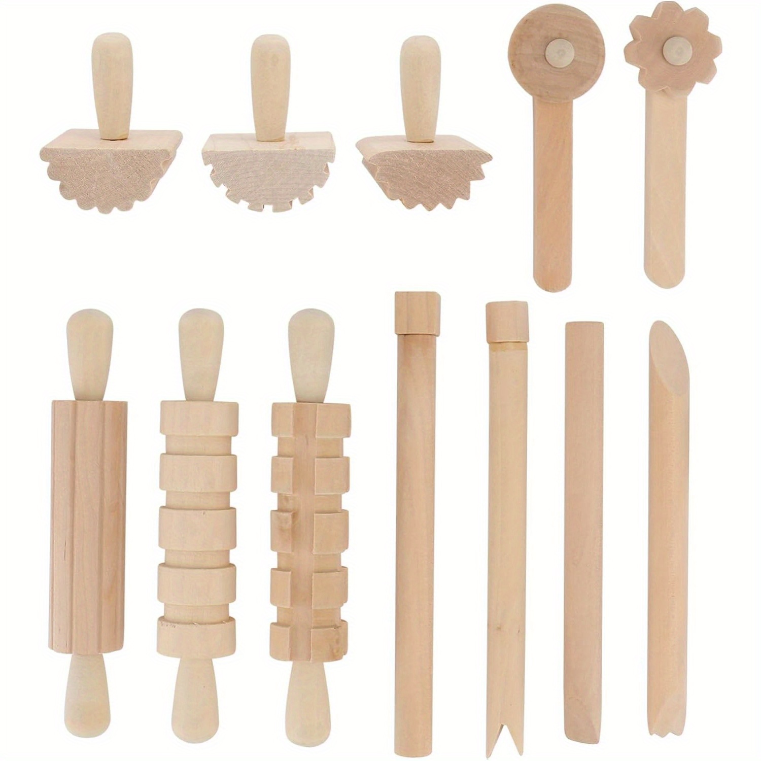 12pcs Wooden Clay Tool Set Clay Molding Tools For Art And Crafts Activities