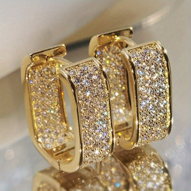 Image of Luxurious Cubic Earrings, Studs For Brides, Hip-hop Jewelry For Parties, Birthday And Anniversary Gifts, Suitable For Girlfriends And Wives, As Well As Children And Teenagers