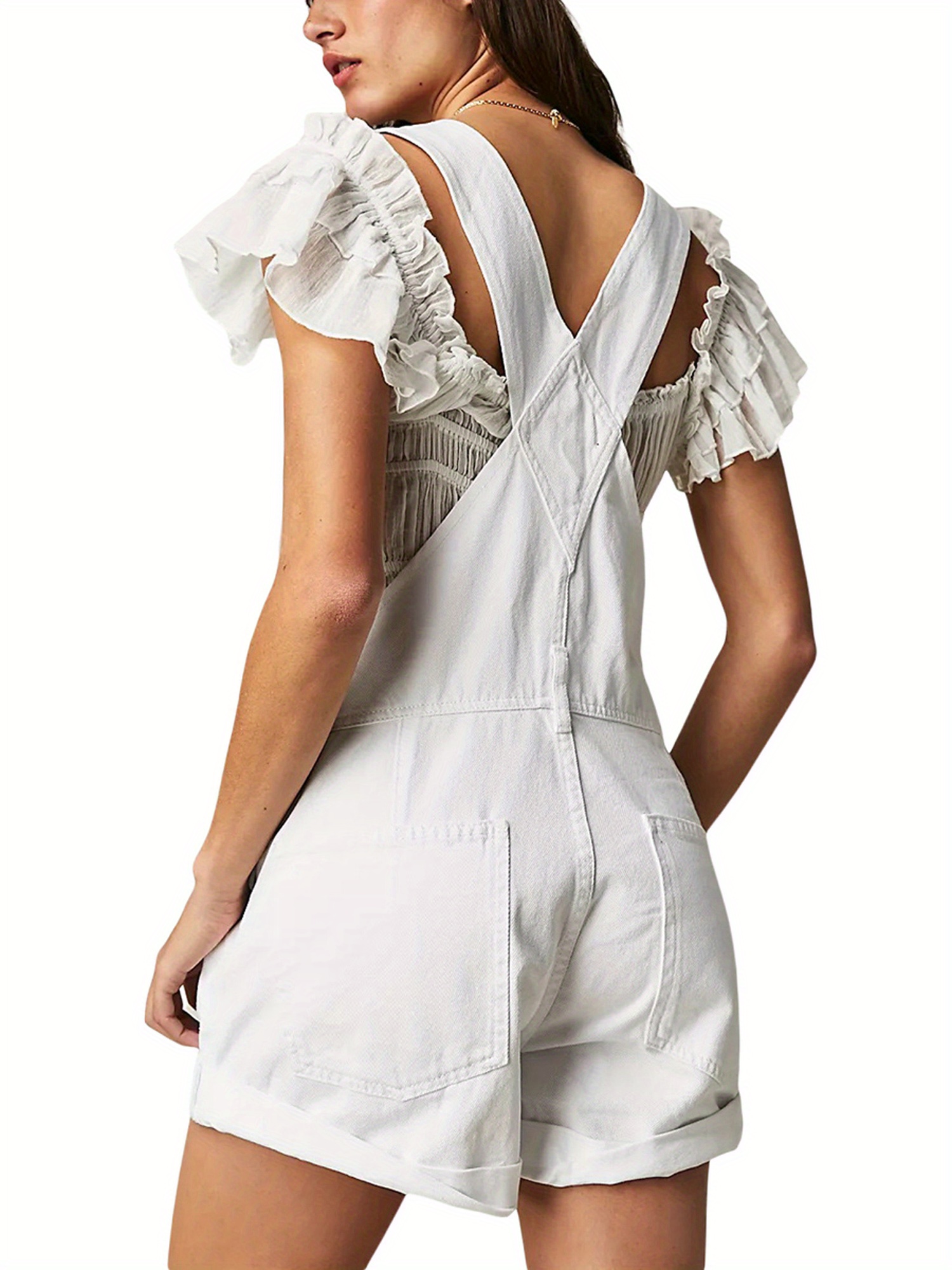 Women's Denim Overalls Shorts – Casual Baggy Shortalls With Adjustable Straps, Plus Size Available