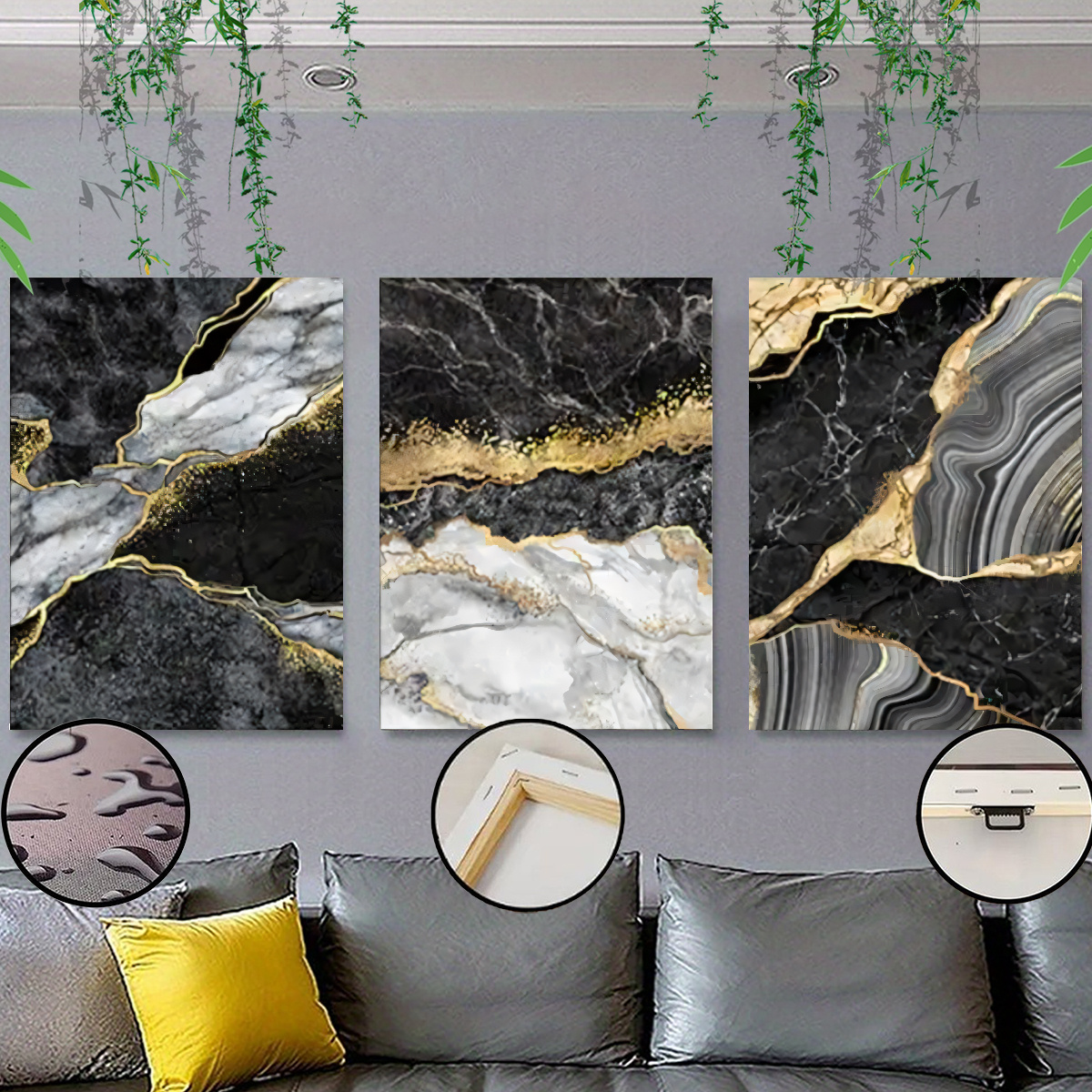 

3pcs/set Wooden , Posters Texture Painting , For Bathroom Hallway, Decor Decor Decor