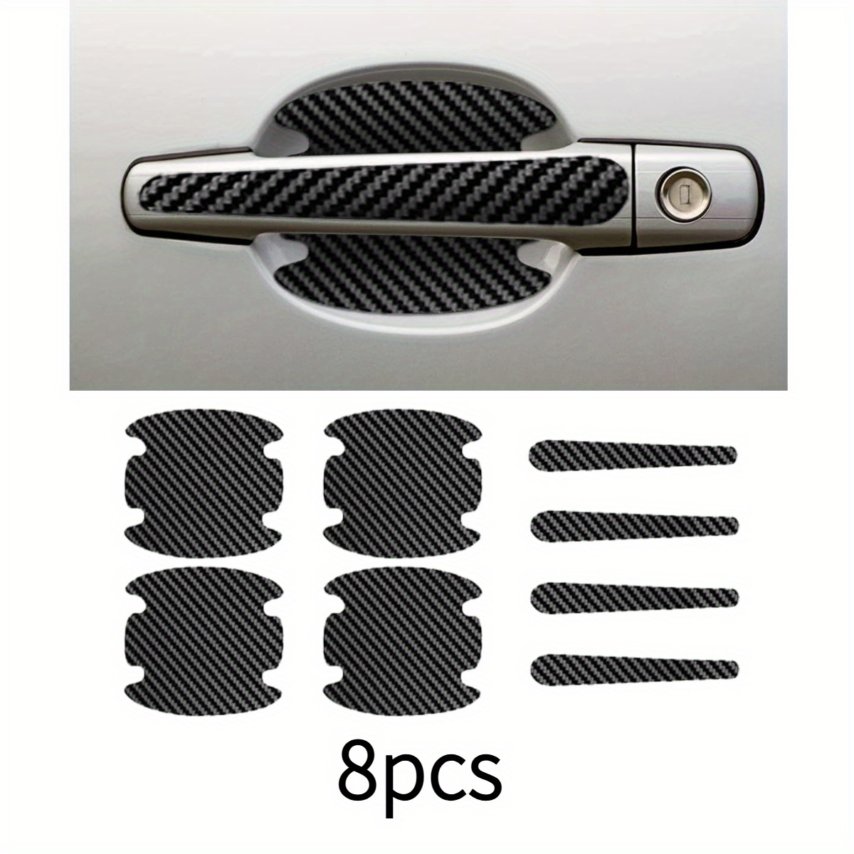 

[customer ] 8pcs Car Door Handle Protectors, Carbon Fiber Bowl Sticker, Universal Car Door Handle Paint , Protective Film For Cars (black)