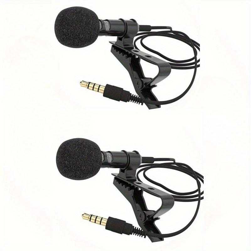 TEMU 2pcs Mobile Karaoke Microphone Mini Mobile Recording Omnidirectional Microphone Clip Microphone