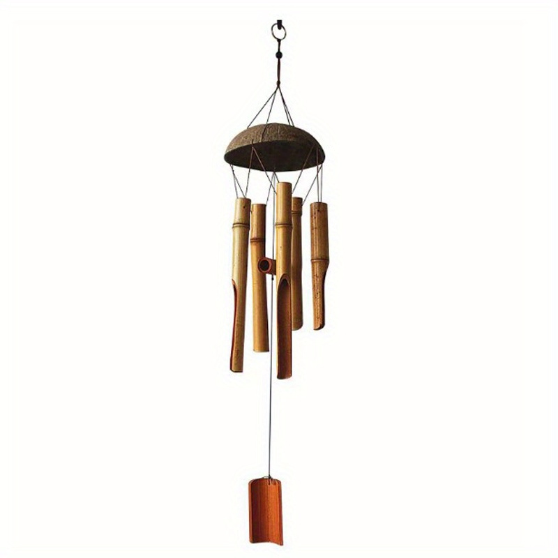 

1piece Garden Decoration Wind Chime Bamboo And Coconut Windchime Chunky Hanging