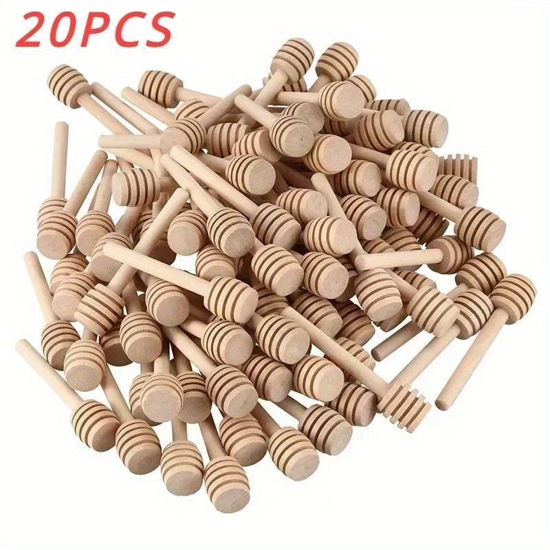 E-shop Set mit 20 kleinen Holzstäbchen für Honig, 3 Zoll groß, geeignet zum Ausklopfen von Honig aus Gläsern, zum Mischen von , zum Zubereiten von