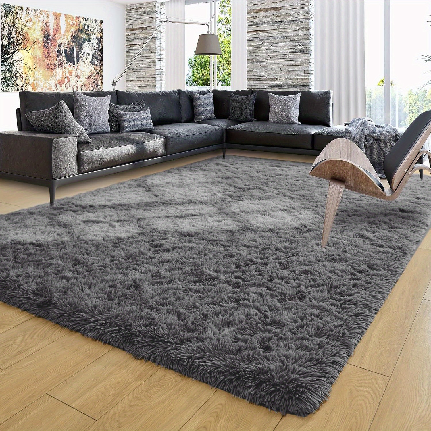 TEMU Soft Area Rugs For Bedroom Living Room Plush Fluffy Mat 4x6 Feet Non Shedding For Playroom Dorm, Indoor Modern Fuzzy Mat For Room Home Decor