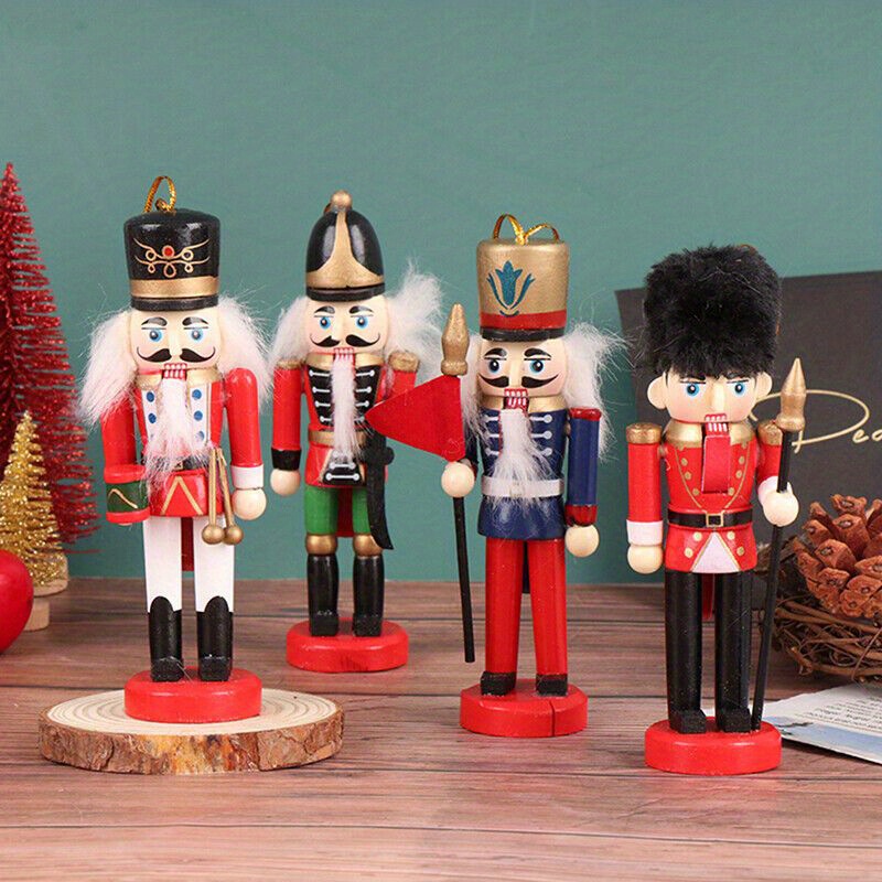 

1pc Nutcracker Soldier Puppet Ornament 13cm, Seasonal Wooden Figurine For Holiday Decoration, Festive Tabletop Decor Gift For , Thanksgiving - No Feathers, Manual Display