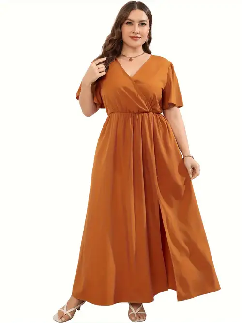 plus size wrap maxi dress sold on Temu United States plus size wrap maxi dress sold on Temu United States