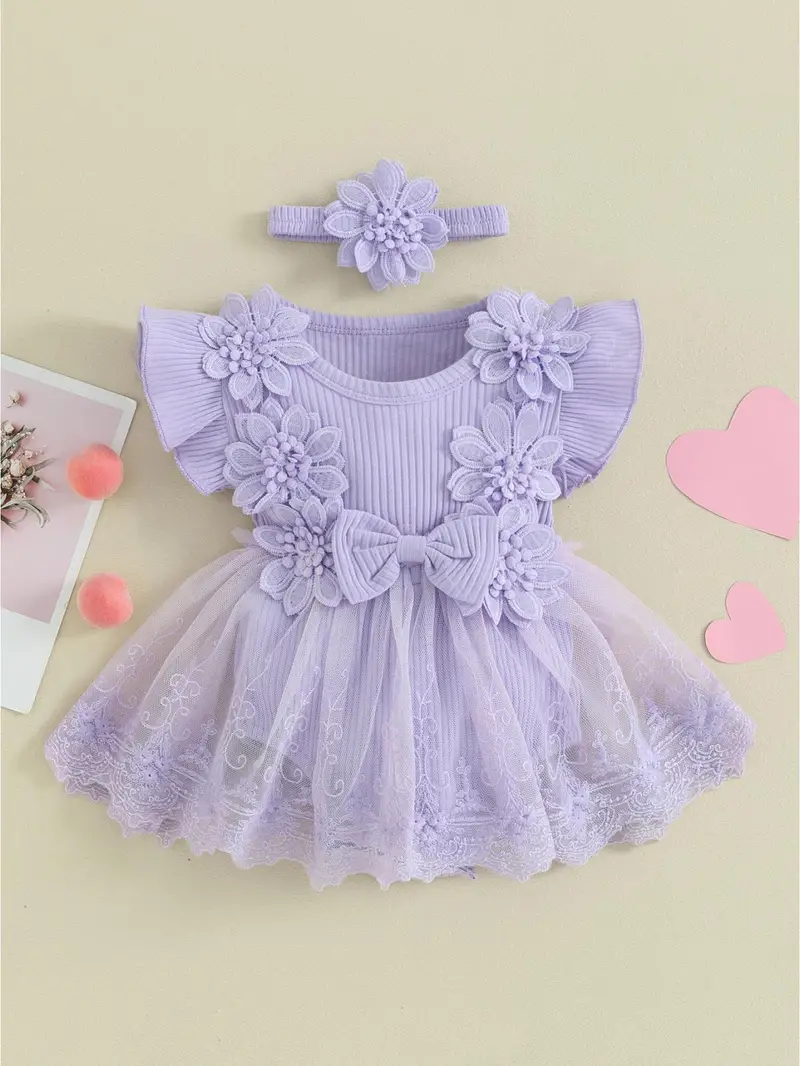 newborn baby girl lace romper dress short sleeve ruffle mesh - Temu newborn baby girl lace romper dress short sleeve ruffle mesh - Temu