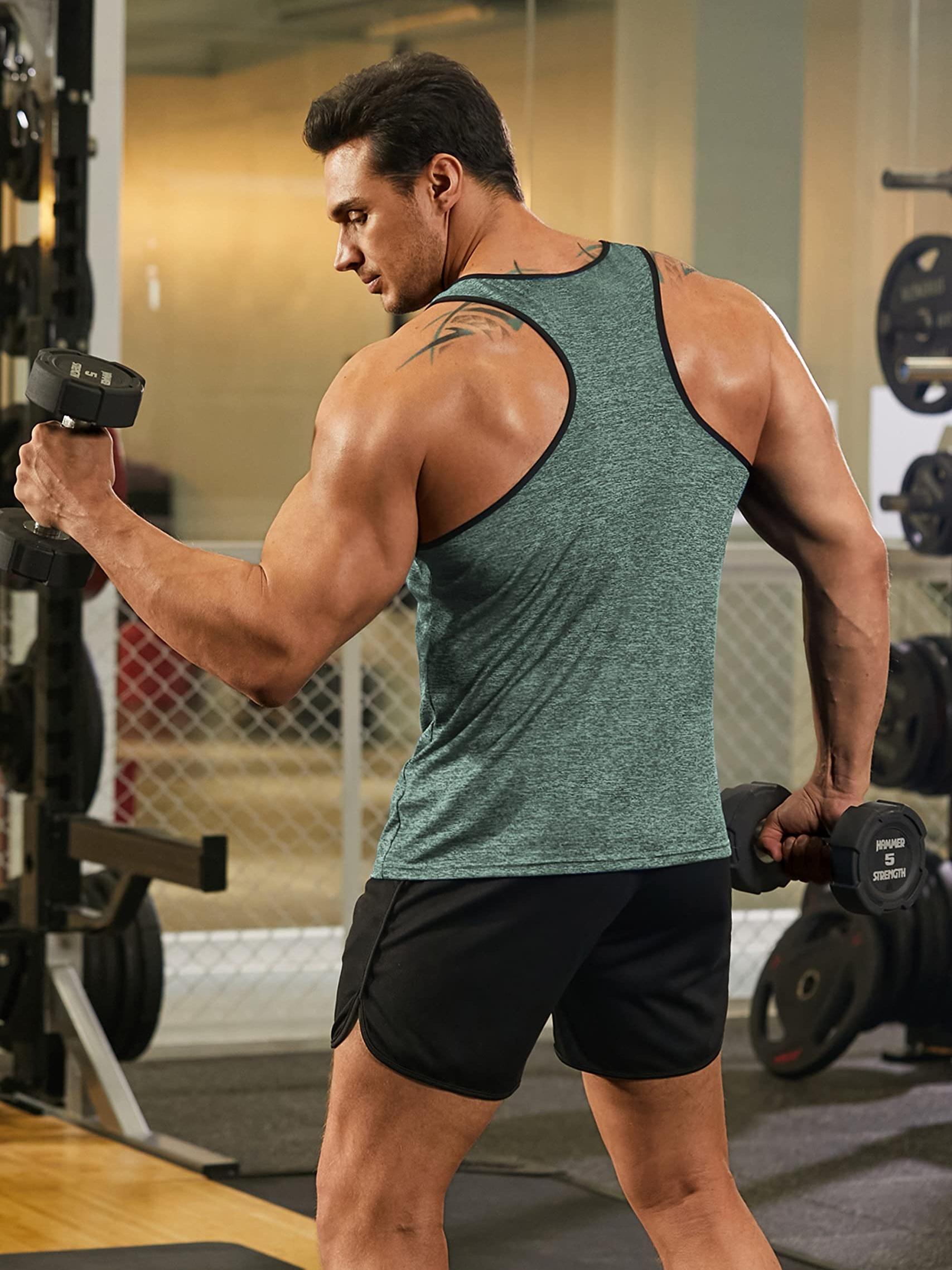 GYMTIER Camiseta De Culturismo Para Hombre - Train Hardcore - Camiseta