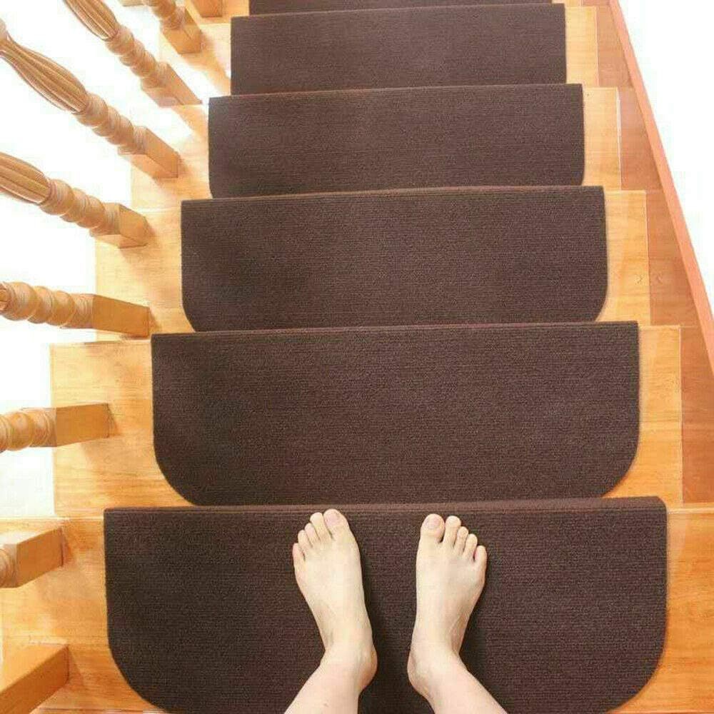 

Oukaning 13pcs Indoor Non-slip Staircase Step Treads Carpet Stair Treads Non-slip Carpet Stair Treads Non-skid Safety Rug Slip Resistant Indoor For Kids, Elders And Pets (dark Brown)