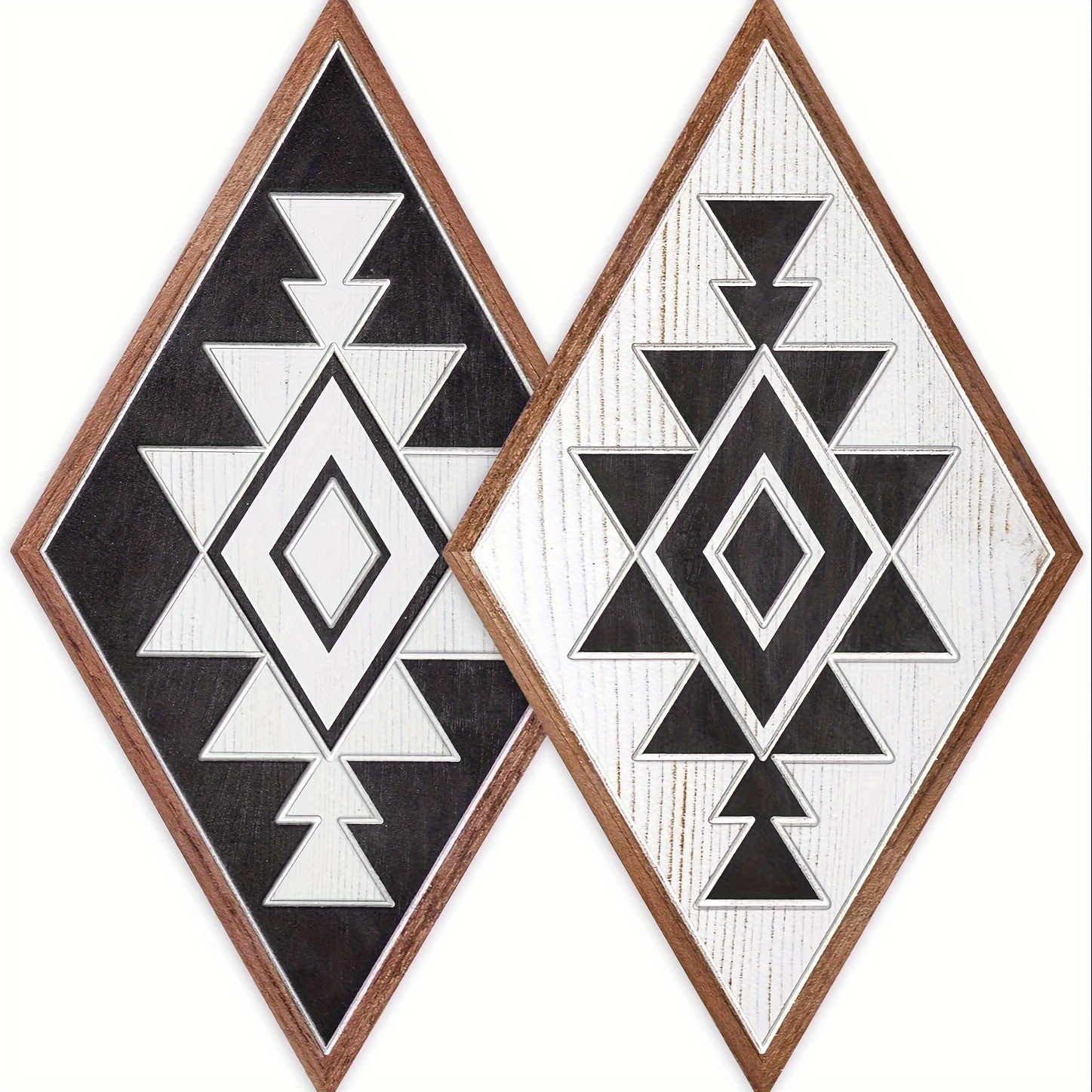 

Putuo Pieces Aztec Wall Decor, 17x 9 Inch Geometric Diamond Wall Decor, Decors Aztec Signs For Living Room Bedroom Office Home