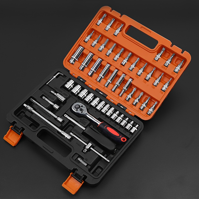 

53/151pcs Car Repair Tools, Automotive Maintenance Repairing Tool Accessories Multi- Repair Tool Set – Ratchet Torque Wrench & Screwdrivers, Portable Auto & Bike &motorcycle Maintenance Kit