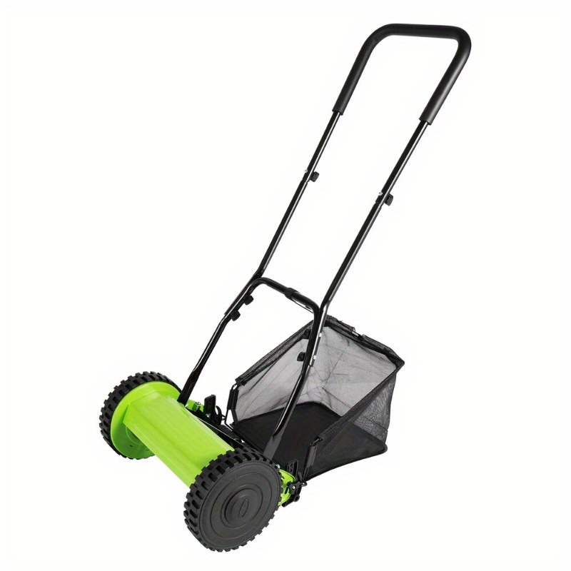 

5-blade Dual Wheel Lawn Mower Manual Push Reel Grass Cutting Machine Walk Behind