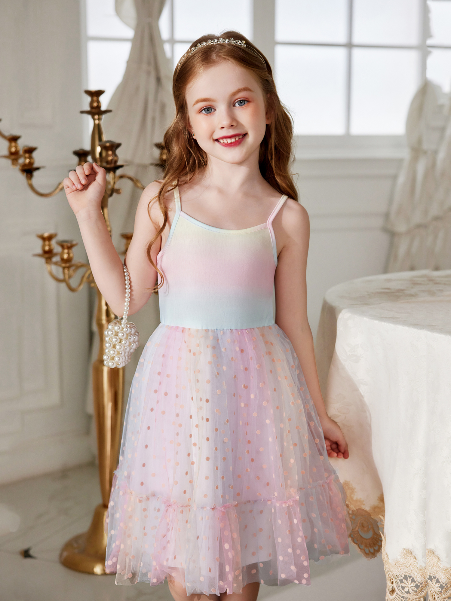 rainbow tutu dress girls sleeveless tulle party - Temu