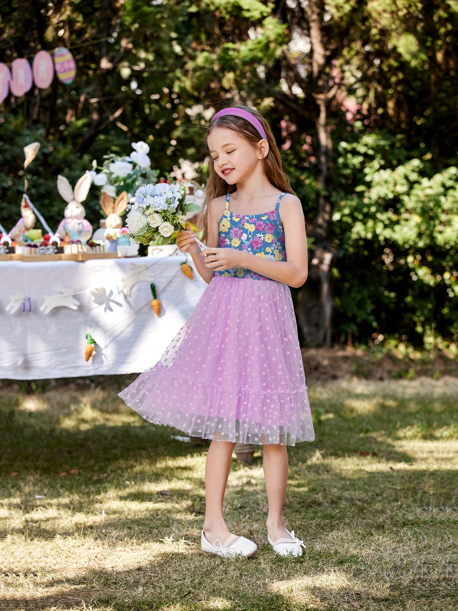 birthday rainbow tulle dress Embroidered Birthday Dress