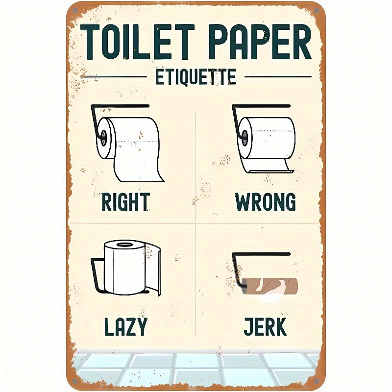 

5.85" X 7.8" Toilet Etiquette For & Bathroom Decor,