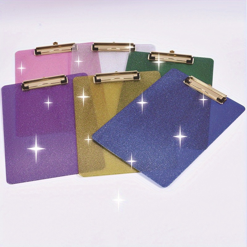 

6pcs A4 Glitter Golden Clipboards - Plastic, Office Holders & Organizers