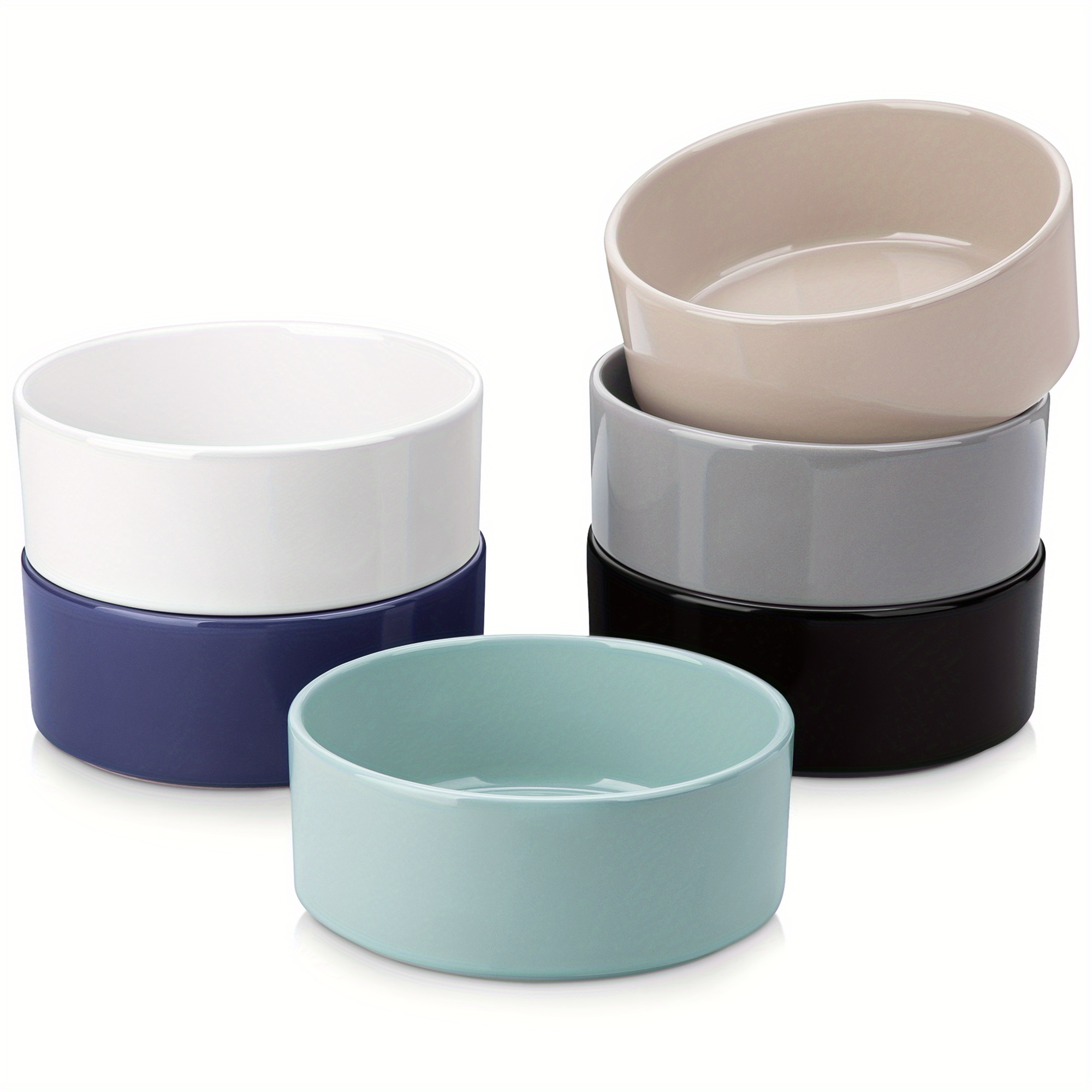 TEMU 6pcs Cereal Bowls Multicolor Stoneware 720ml Bowls Set Large Salad Bowls Dessert Bowl