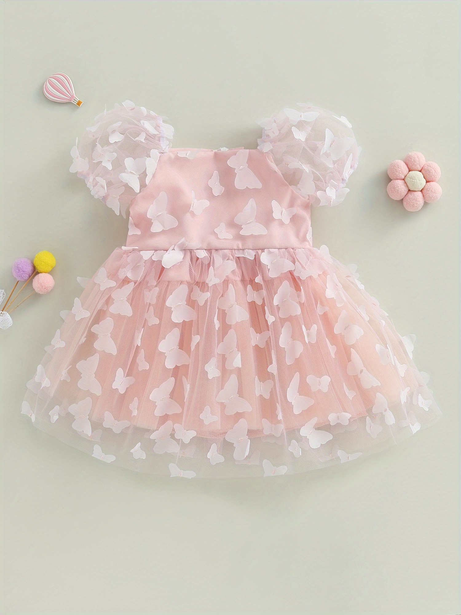 summer 1-6t kids girls princess dress, puff sleeve tulle / a-line dress for  party | Shop On Temu And Start Saving | Temu