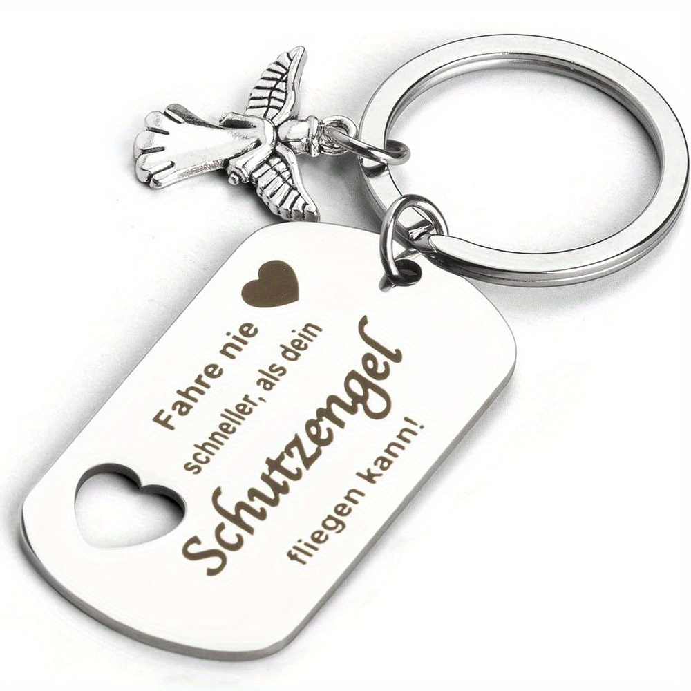 Single German Hollow Heart "fahre Nie" Keychain German Heart Key Ring