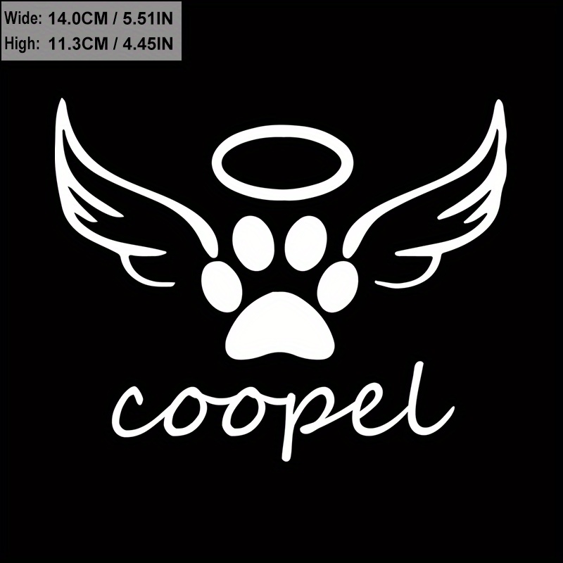 

Customizable Paw & Wings Car Decal - Personalized Pvc Sticker For Vehicles, Windows, And More