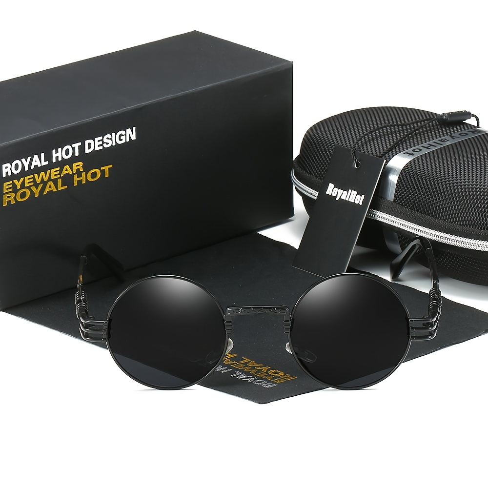 Retro Round Polarized Sunglasses with Microfiber Cloth Case Amazon.com: KALIYADI Round Polarized Sunglasses for Men  main image 3