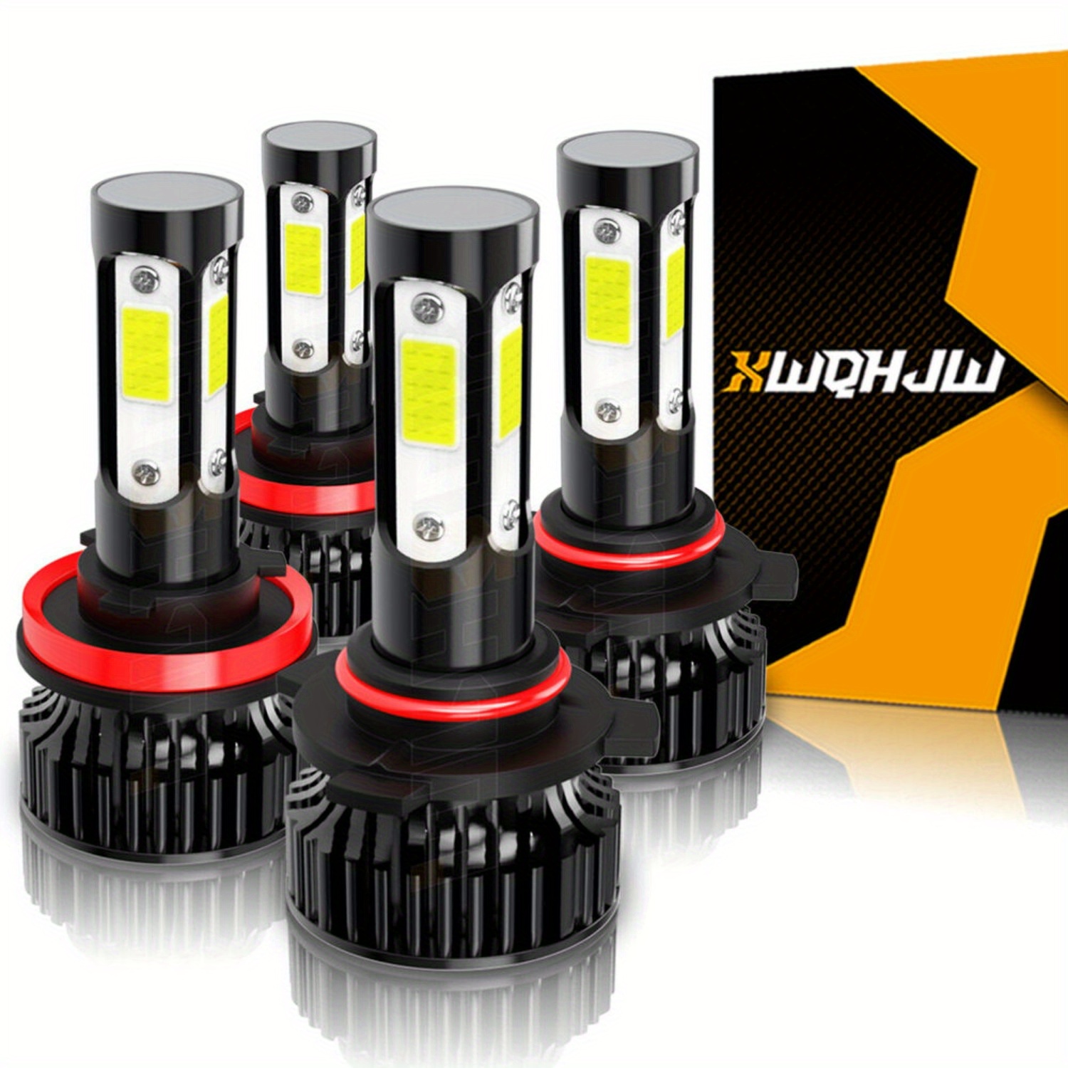 TEMU 4pcs Ford Fit For 2011 2012 2013 Combo, 9005+h11 Led Headlight High Low Beam Bulbs 6000k, Cold White Light Bulbs Kit