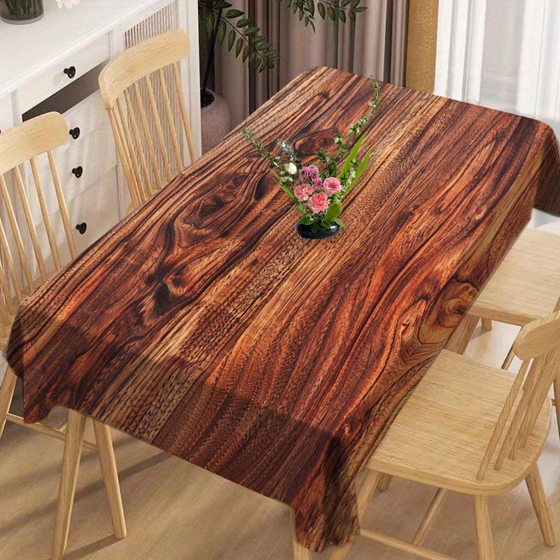 

Rustic Wood Grain Square Tablecloth – 100% Polyester, Woven, Machine-made, Wrinkle-resistant, Stain-proof, Heat-resistant, Easy Clean For Dining Table, Restaurant, Party & Multiple Occasions