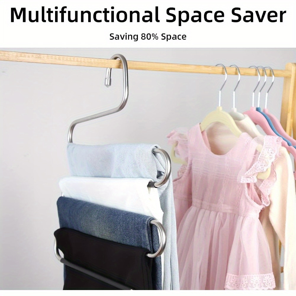 

Pant Hangers Space Saving 10 Pcs Black Non-slip Jeans Hangers For Men And Women