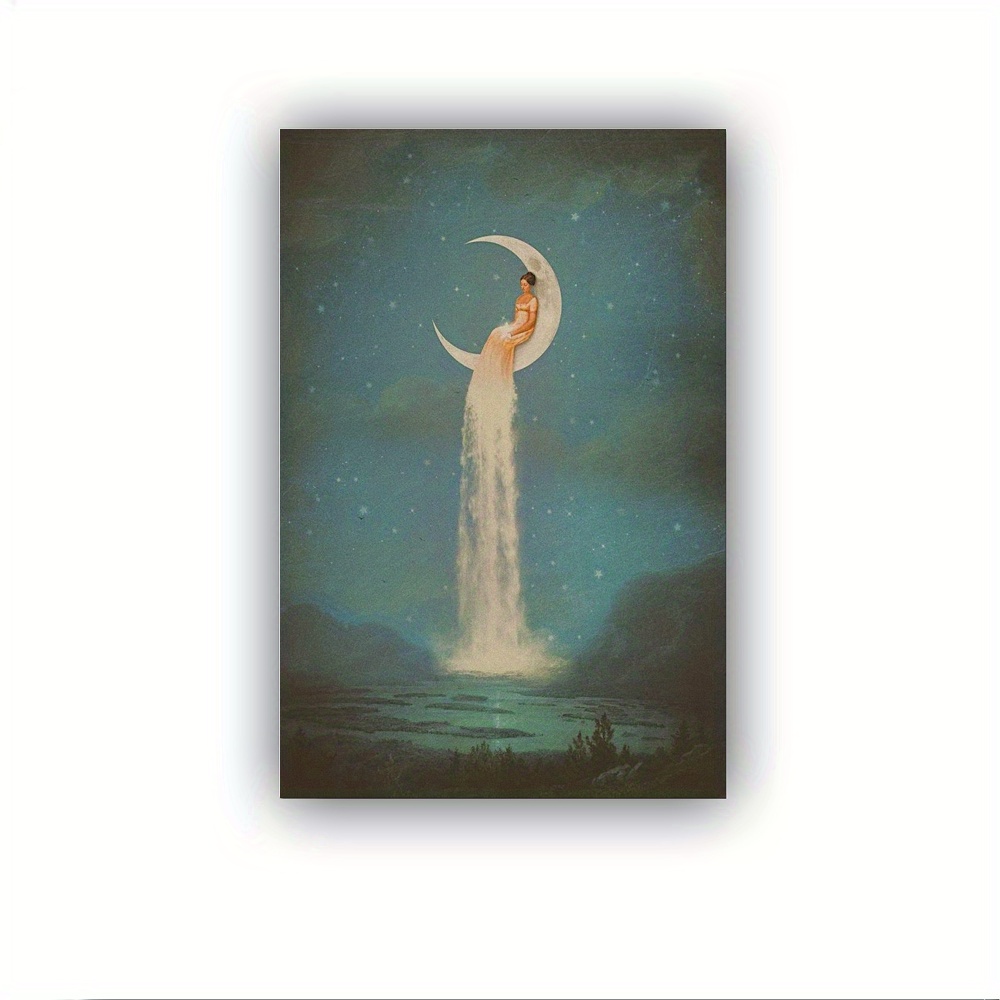 

1pcs Wood Frame Wall Painting Ready To Hang, Selena The Moon Goddess Poster Canvas Print Wall Art Poster For Living Room Hotel Restaurant Dormitory Home Cafe Aesthetic Decoration