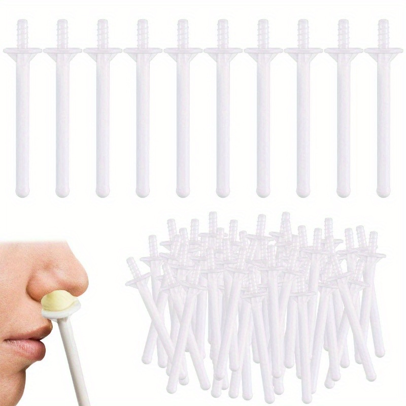 

60pcs Disposable Nose Wax Sticks - Easy-to-use Plastic With Spatulas For Efficient Nostril Cleaning & Nose Hair Removal, Ideal For Home Beauty