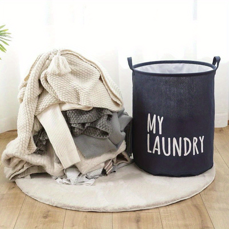 

1pc Foldable Drawstring Laundry Basket Large Capacity Waterproof Clothes Storage Basket For Home Bathroom Children's Toy Organiz