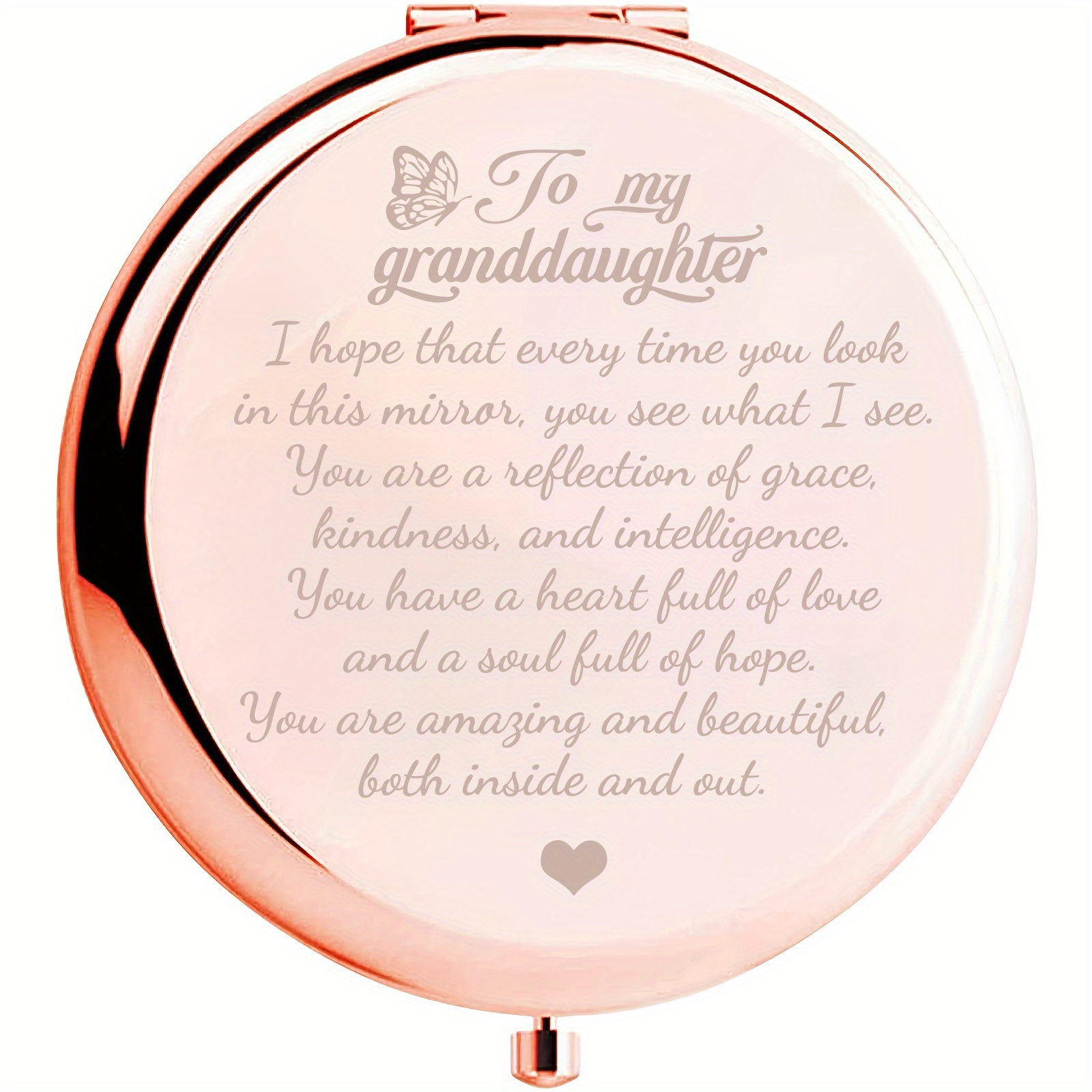 

Gift For Granddaughter, Compact Mirror, Christmas Birthday Gift For Granddaughter, Anniversary Birthday Valentine's Day Gift