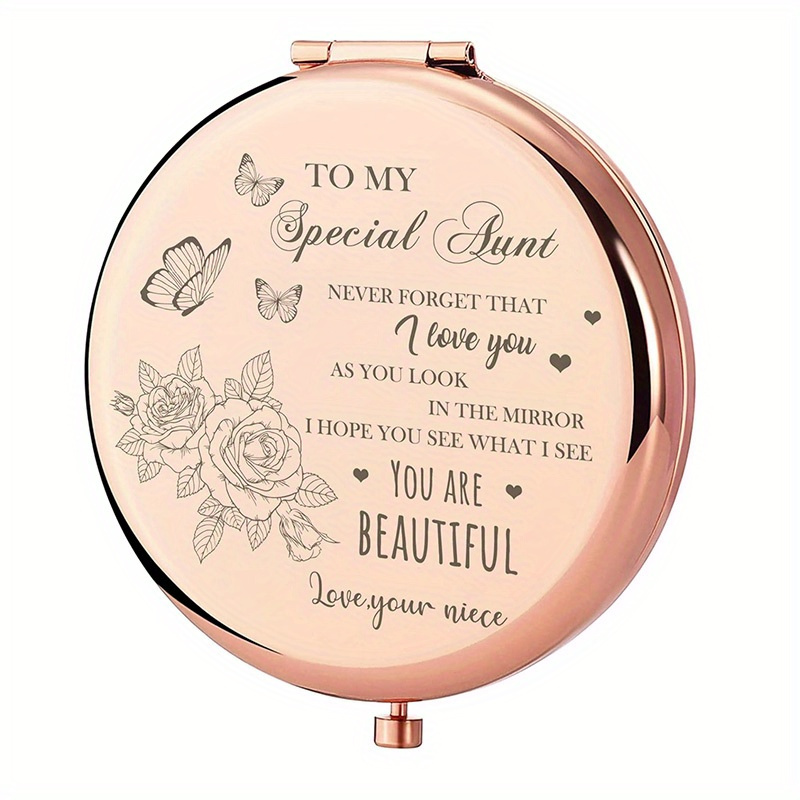 

Compact Mirror Gifts For Aunt, Rose Golden Special Aunt Compact Mirror For Auntie, Birthday Gifts For Aunt From Niece For Aunt Birthday, Mothers Day Wedding Anniversary Christmas