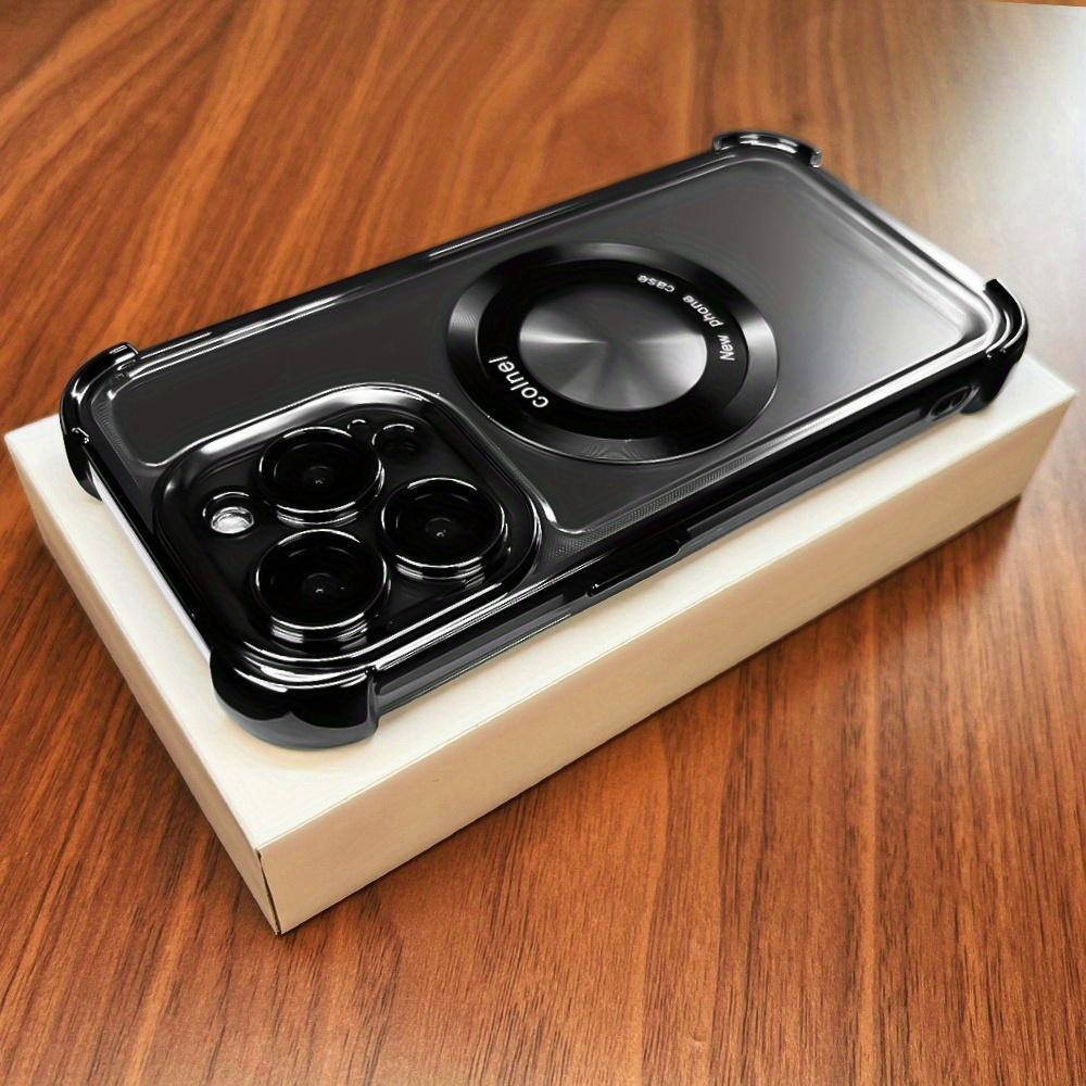 Ultra-Thin Magnetic Luxury Electroplate Shockproof Case for iPhone 15, 14, 13, 12, 11 Pro Max Plus, Transparent Bumper Cover