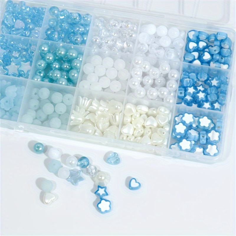 

15-grid Box Acrylic Beads Set, Assorted Shapes (heart, Five-pointed Star, Plum , Wind Chime, Flower) Diy Jewelry Making Kit For Bracelets, Necklaces, Rings, Earrings Crafting Accessories