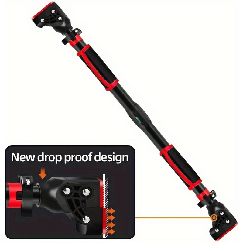 Image of 200kg Adjustable Stainless Steel Door Mount Pull Up Bar For Home & Gym Fitness - Heavy-duty Exercise Equipment For Strength Training, Comfortable Grip, And