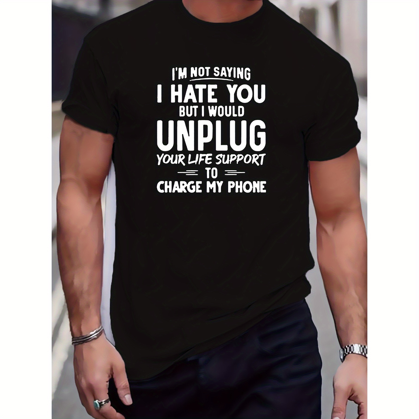 

Printing Men's Round-neck Short-sleeved T-shirt Fashion Regular Style T-shirt Top Spring And Summer Holiday Leisure Vacation