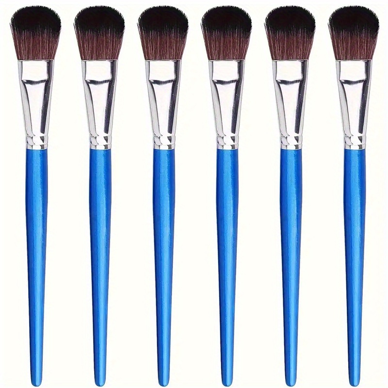 

3-pack Oval Mop Paintbrush Set, Combination Bristles, Gourd Handle, Professional Soft Brushes For Acrylic & Watercolor, Face & Body Art Crafts