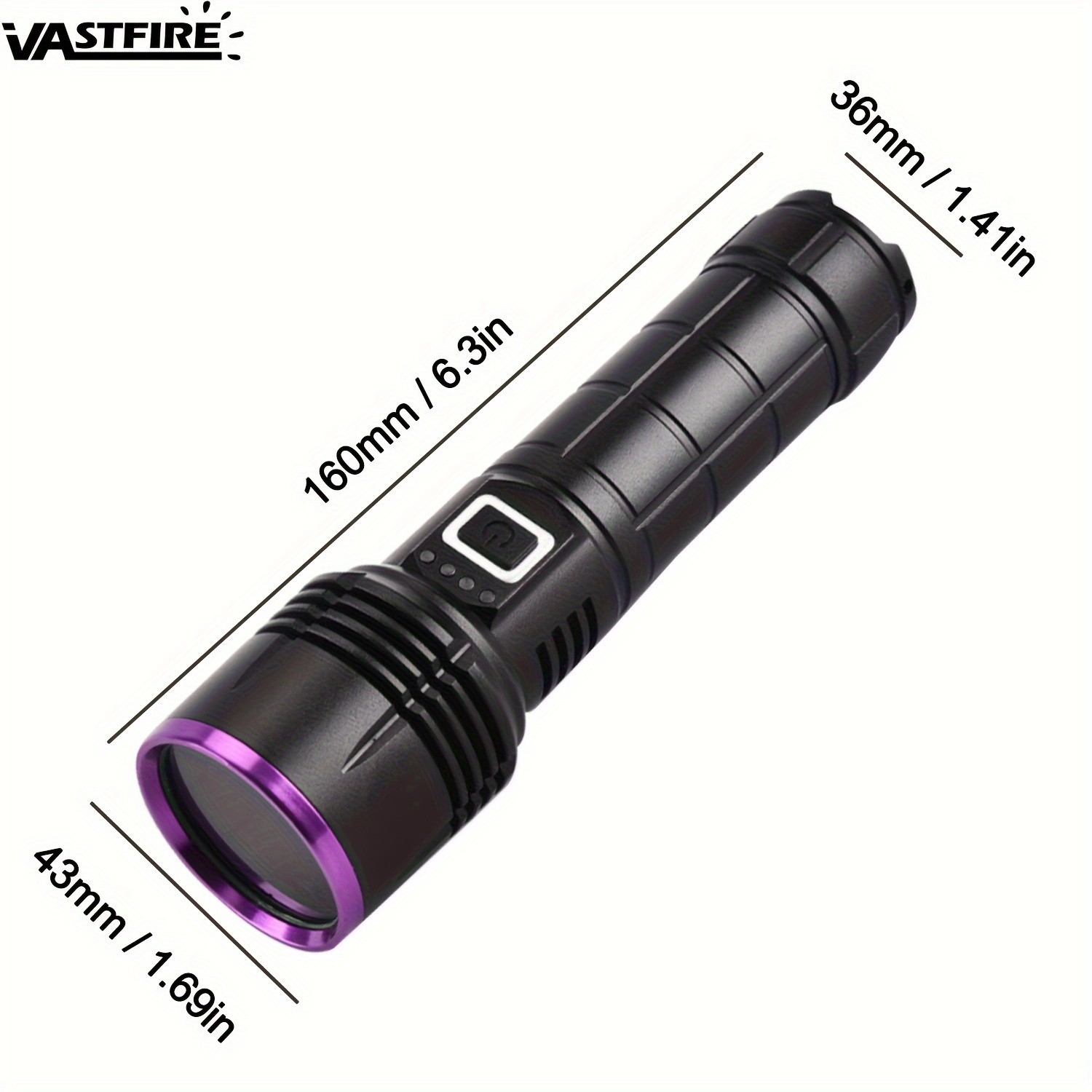 20W UV Flashlight - 365nm Rechargeable Black Light For Detecting Leaks/Scorpions