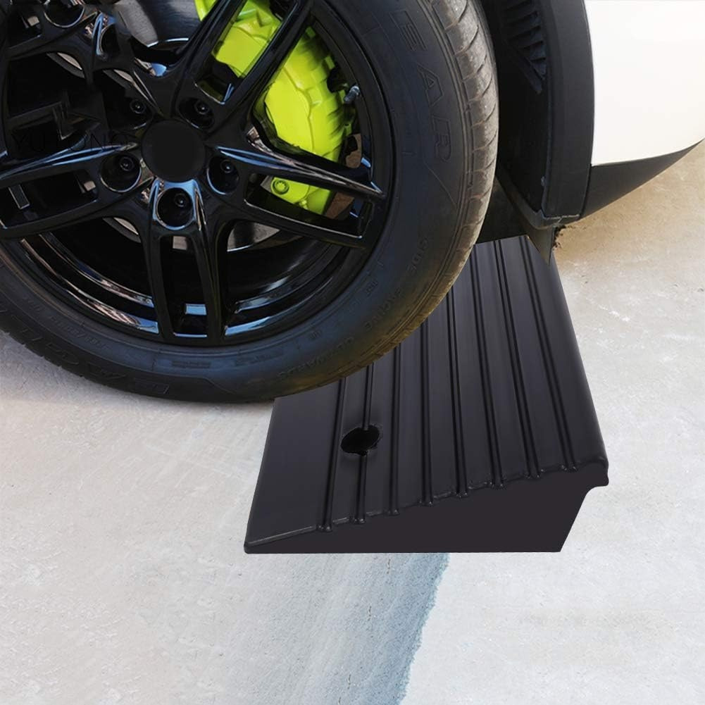 

2pcs Rubber Ramps, 48.7 X 24 X 10cm Portable Rubber Curb Ramps For Car Scooter Motorbike Wheelchair Threshold Ramp